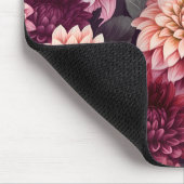 水彩赤ピンクダリアパターンデザイン マウスパッド (コーナー)