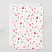 水彩赤ピンクローズ金ゴールドフレーム結婚ズ 招待状 (裏面)