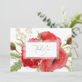 水彩赤フローラカスタムありがとう サンキューカード (スタンド正面)