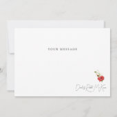 水彩赤フローラカスタムありがとう サンキューカード (裏面)