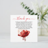 水彩赤フローラブライダルシャワーサンキューカード サンキューカード (スタンド正面)