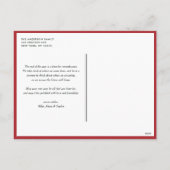 水彩赤ボールオーナメント写真クリスマス シーズンポストカード (裏面)