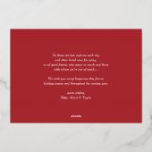 水彩赤ボールオーナメント写真クリスマス 箔シーズンカード (裏面)