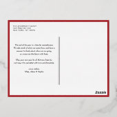 水彩赤ボールオーナメント写真クリスマス 箔シーズンポストカード (裏面)