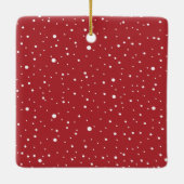 水彩赤ボールボードメリークリスマス セラミックオーナメント (裏面)