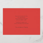 水彩赤ポインセチアのクリスマス 箔シーズンカード (裏面)