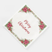 水彩赤ポインセチアフローラクリスマス (コーナー)