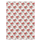 水彩赤ポインセチアブーケクリスマス テーブルクロス (正面)