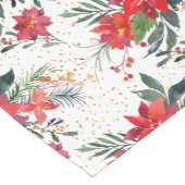 水彩赤ポインセチアブーケホリデーパターン ミディアムテーブルランナー (コーナー)
