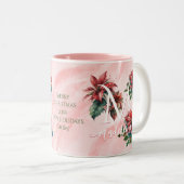 水彩赤ポインセチア乳頭指名クリスマス ツートーンマグカップ (正面右)