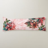 水彩赤ポインセチア乳頭指名クリスマス ボディピロー (正面)