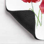 水彩赤ポピーガーデンフラワーアートフローラ マウスパッド (コーナー)