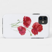 水彩赤ポピーガーデンフラワーアートフローラ Case-Mate iPhoneケース (裏面(横))