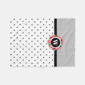 水彩赤ポピーズピンクローゼスサークルリース フリースブランケット (正面(横))