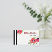 水彩赤ポピーフローラデザイン 名刺 (スタンド正面)