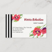 水彩赤ポピーフローラデザイン 名刺 (裏面)