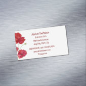 水彩赤ポピー花ガーデンフローラ マグネット名刺 (インサイチュ)