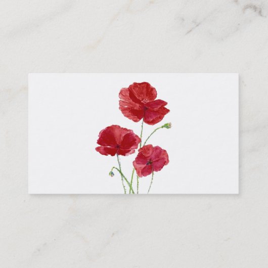 水彩赤ポピー花ガーデンフローラ 名刺 (裏面)
