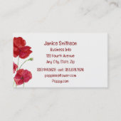 水彩赤ポピー花ガーデンフローラ 名刺 (正面)