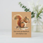 水彩赤リスおもしろい引用文 ポストカード (スタンド正面)