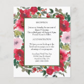 水彩赤ローズフローラルウェディングエンクロージャカード (正面)