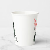 水彩赤ロータスフローラインク洗いアート 紙コップ (左)