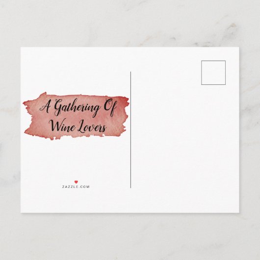 水彩赤ワイン染みワイン試飲パーティー 案内ポストカード (裏面)