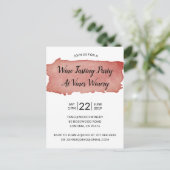 水彩赤ワイン染みワイン試飲パーティー 案内ポストカード (スタンド正面)