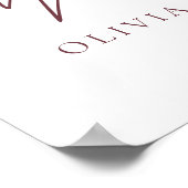 水彩赤ワイン植物学イベントウェルカムサイン ポスター (角)