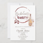 水彩赤ワイン試飲バチェロレッテ 招待状 (正面)