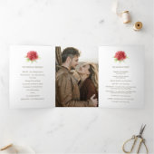 水彩赤ワラタ結婚の写真 三つ折りプログラム (内部)