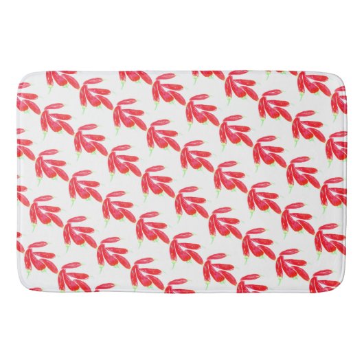 水彩赤唐辛子束風呂マット バスマット (正面)