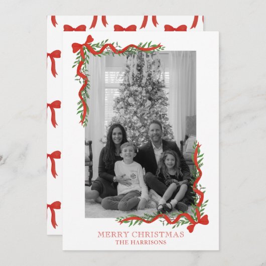 水彩赤弓ガーランド写真 シーズンカード (正面/裏面)