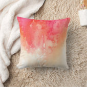 水彩赤枕。サンゴモダンアート抽象芸術 クッション (ブランケット)