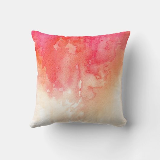 水彩赤枕。サンゴモダンアート抽象芸術 クッション (裏面)