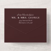 水彩赤植物花結婚の オールインワン招待状 (裏面)