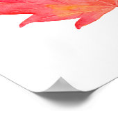 水彩赤楓の葉 ポスター (角)