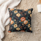 水彩赤淡い色の桃花 クッション (ブランケット)