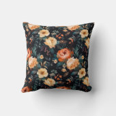 水彩赤淡い色の桃花 クッション (裏面)