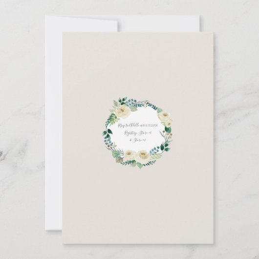 水彩赤男女兼用ちゃんシャワー白フローラ 招待状 (裏面)