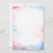 水彩赤白と二、7月4日誕生日 招待状 (裏面)