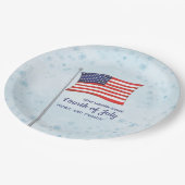 水彩赤白青シンプル7月4日 ペーパープレート (アングル)