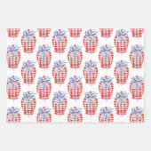 水彩赤白&青パトリオティックジンジャージャー ラッピングペーパーシート (正面2)