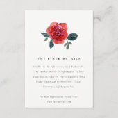 水彩赤緑バラフローラ結婚詳細 エンクロージャーカード (正面)