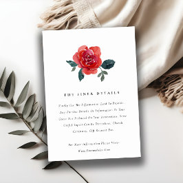 水彩赤緑バラフローラ結婚詳細 エンクロージャーカード