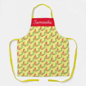 水彩赤緑唐辛子 エプロン (正面)