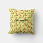 水彩赤緑唐辛子 クッション (正面)