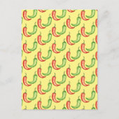 水彩赤緑唐辛子 ポストカード (正面)