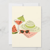 水彩赤緑青瓜サマーパーティー 招待状 (裏面)