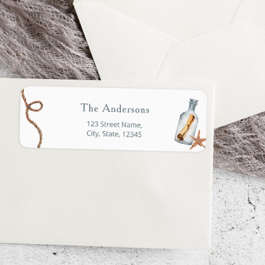 水彩赤航海のちゃんシャワーラベル ラベル